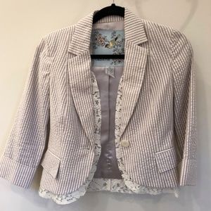 Anthropologie seersucker blazer